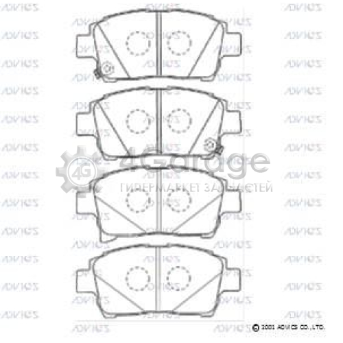 ADVICS SN686P Комплект тормозных колодок дисковый тормоз