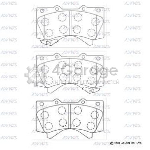 ADVICS A1N156 Комплект тормозных колодок дисковый тормоз