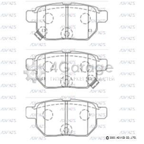 ADVICS SN938P Комплект тормозных колодок дисковый тормоз