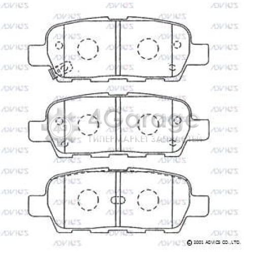 ADVICS SN891P Комплект тормозных колодок дисковый тормоз