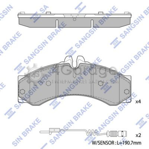 Hi-Q (SANGSIN) SP1277 Комплект тормозных колодок передний