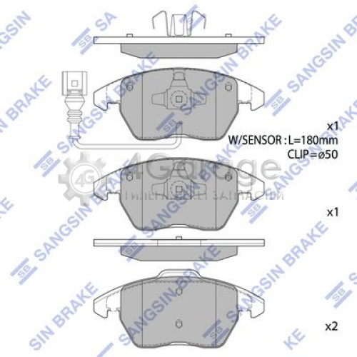 Hi-Q (SANGSIN) SP1692 Комплект тормозных колодок передние