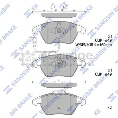 Hi-Q (SANGSIN) SP2098 Комплект тормозных колодок передние