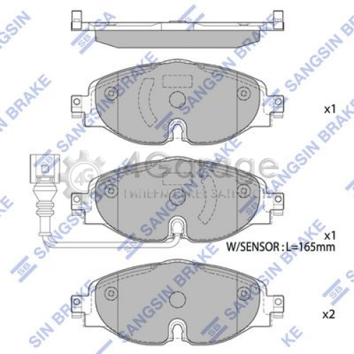 Hi-Q (SANGSIN) SP1678 Комплект тормозных колодок передние