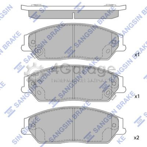 Hi-Q (SANGSIN) SP1590 Комплект тормозных колодок передние