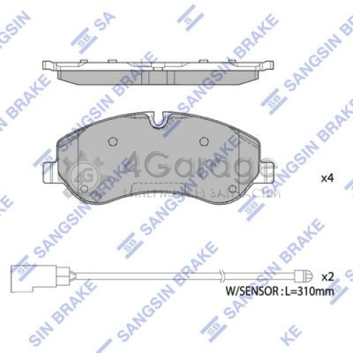 Hi-Q (SANGSIN) SP1885 Комплект тормозных колодок передние