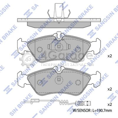 Hi-Q (SANGSIN) SP1274 Комплект тормозных колодок задний