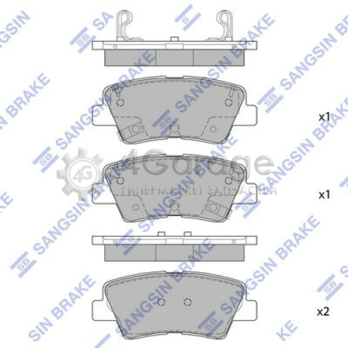 Hi-Q (SANGSIN) SP1907 Комплект тормозных колодок задние