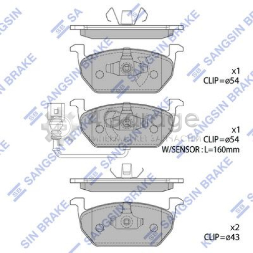 Hi-Q (SANGSIN) SP1736 Комплект тормозных колодок передние