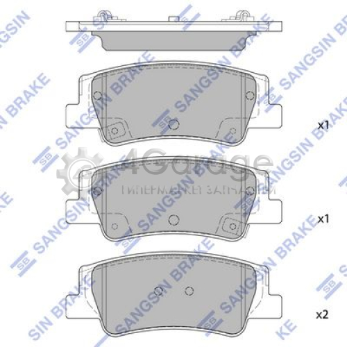 Hi-Q (SANGSIN) SP4335 Комплект тормозных колодок задние