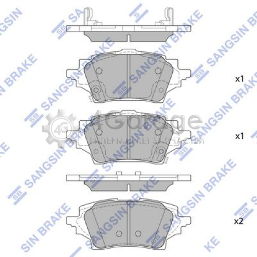 Hi-Q (SANGSIN) SP4339 Комплект тормозных колодок задние