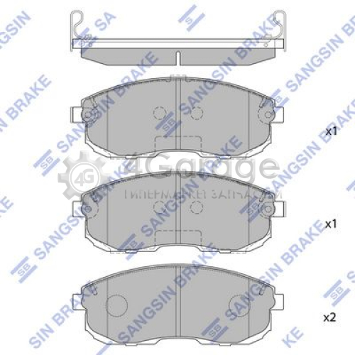 Hi-Q (SANGSIN) SP1107F Комплект тормозных колодок дисковый тормоз