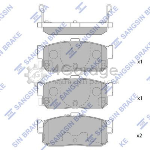 Hi-Q (SANGSIN) SP1107R Комплект тормозных колодок дисковый тормоз