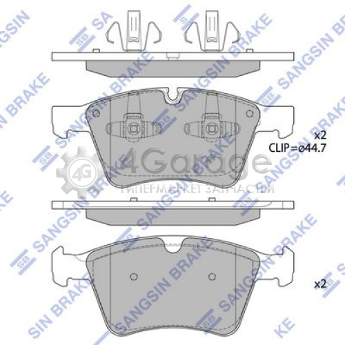 Hi-Q (SANGSIN) SP1935 Комплект тормозных колодок передние
