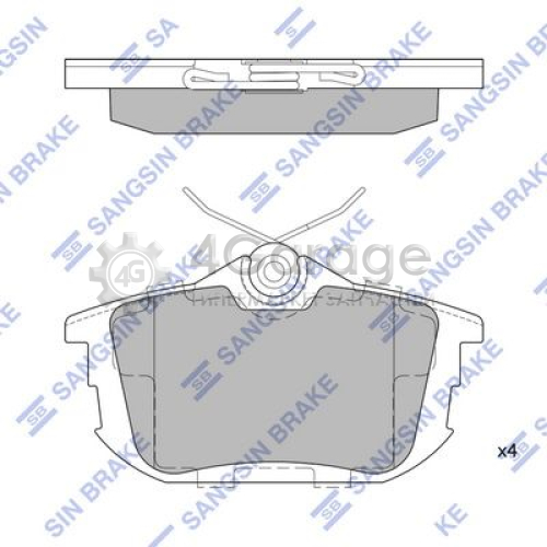 Hi-Q (SANGSIN) SP1531 Комплект тормозных колодок задние