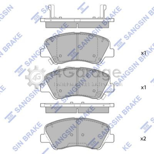 Hi-Q (SANGSIN) SP1399A Комплект тормозных колодок передний