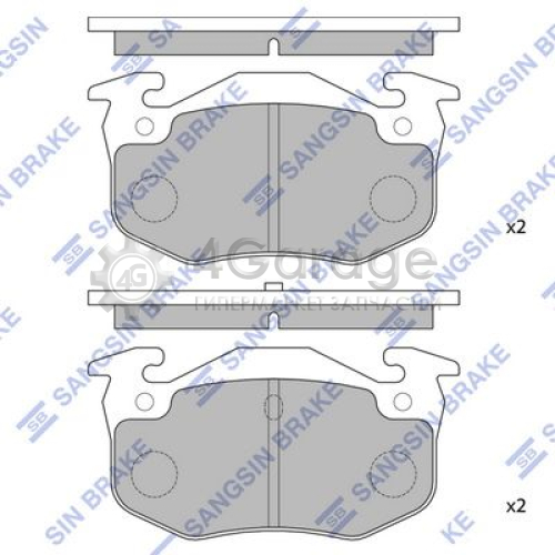 Hi-Q (SANGSIN) SP1242 Комплект тормозных колодок задний