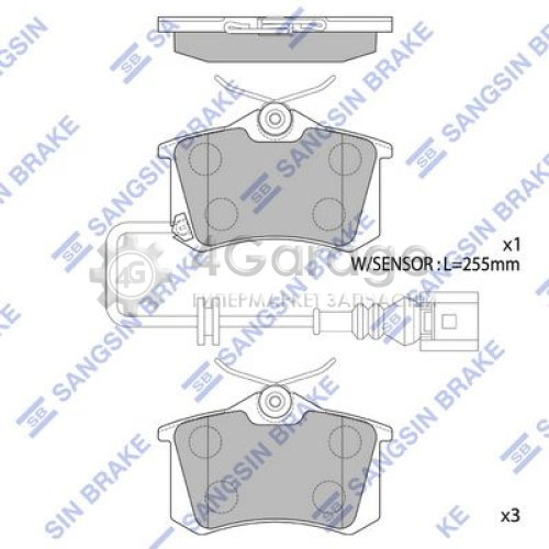 Hi-Q (SANGSIN) SP1870 Комплект тормозных колодок задние