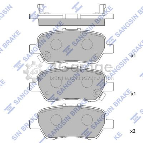 Hi-Q (SANGSIN) SP2104 Комплект тормозных колодок задние