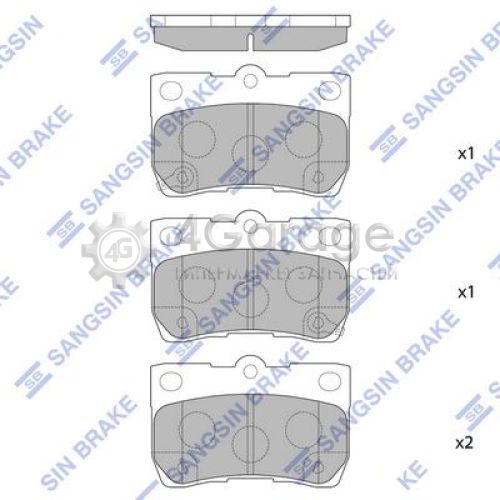 Hi-Q (SANGSIN) SP2083 Комплект тормозных колодок задние