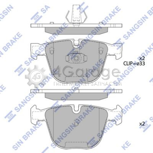 Hi-Q (SANGSIN) SP2164 Комплект тормозных колодок задние