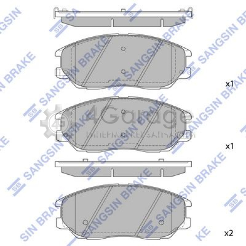 Hi-Q (SANGSIN) SP1161 Комплект тормозных колодок дисковый тормоз