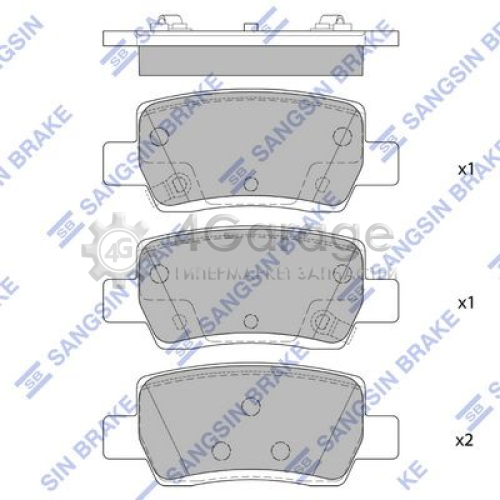 Hi-Q (SANGSIN) SP4373 Комплект тормозных колодок задние