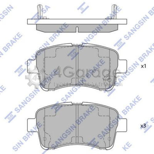 Hi-Q (SANGSIN) SP1633 Комплект тормозных колодок передние