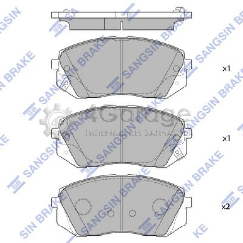 Hi-Q (SANGSIN) SP1682 Комплект тормозных колодок передние