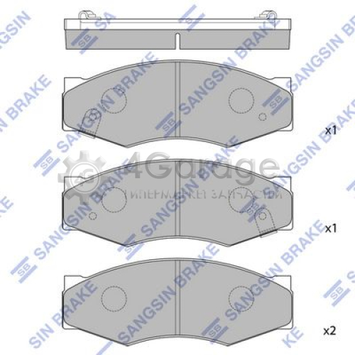 Hi-Q (SANGSIN) SP1095 Комплект тормозных колодок дисковый тормоз
