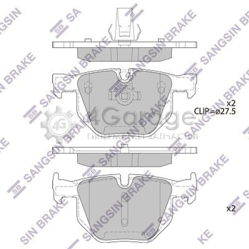 Hi-Q (SANGSIN) SP2158 Комплект тормозных колодок задние