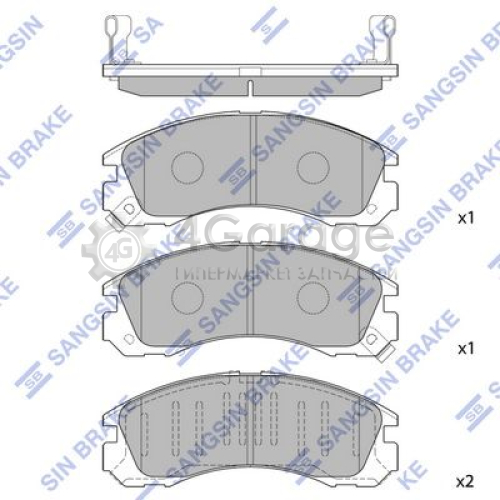 Hi-Q (SANGSIN) SP1068 Комплект тормозных колодок дисковый тормоз