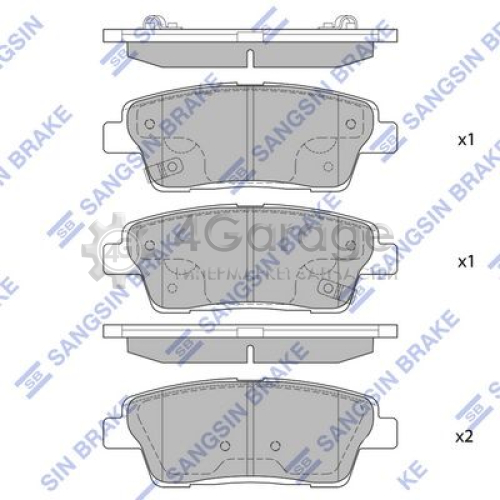 Hi-Q (SANGSIN) SP1546 Комплект тормозных колодок задние