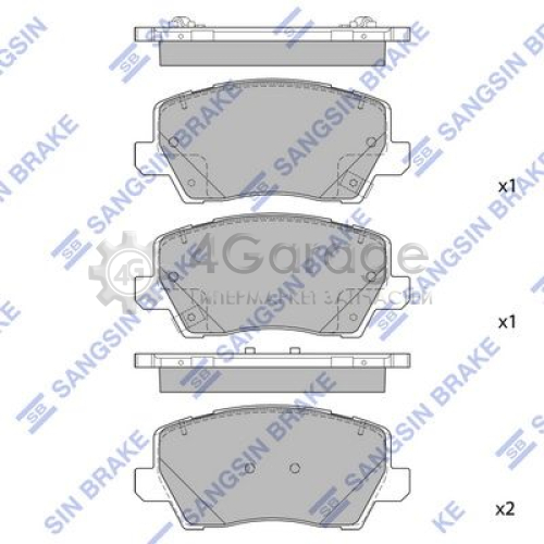 Hi-Q (SANGSIN) SP1983 Комплект тормозных колодок передние