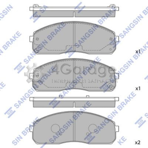 Hi-Q (SANGSIN) SP1175 Комплект тормозных колодок дисковый тормоз