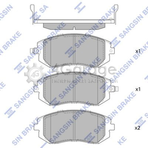 Hi-Q (SANGSIN) SP1367 Комплект тормозных колодок передний