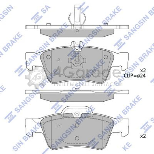 Hi-Q (SANGSIN) SP2209 Комплект тормозных колодок задние