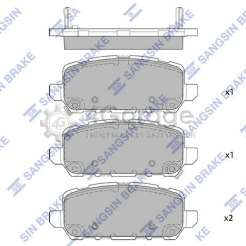 Hi-Q (SANGSIN) SP4007 Комплект тормозных колодок задние