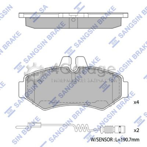 Hi-Q (SANGSIN) SP1278 Комплект тормозных колодок задний