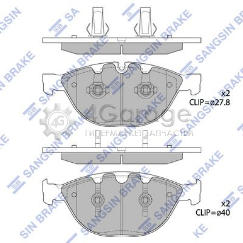Hi-Q (SANGSIN) SP1869 Комплект тормозных колодок передние