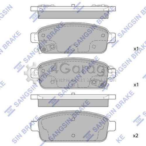Hi-Q (SANGSIN) SP1363 Комплект тормозных колодок задний
