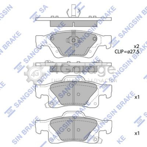 Hi-Q (SANGSIN) SP1946 Комплект тормозных колодок задние