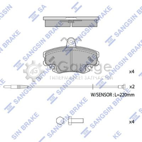 Hi-Q (SANGSIN) SP1243 Комплект тормозных колодок дисковый тормоз