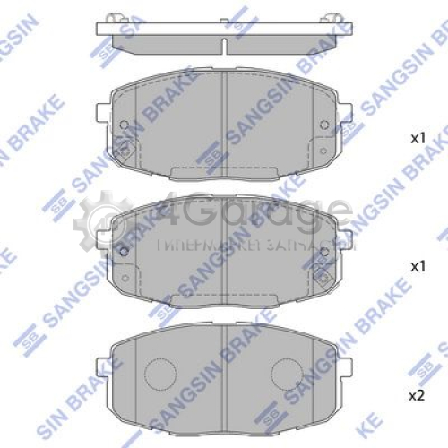 Hi-Q (SANGSIN) SP1162 Комплект тормозных колодок дисковый тормоз