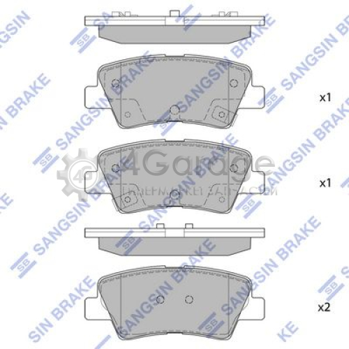 Hi-Q (SANGSIN) SP1407 Комплект тормозных колодок задний