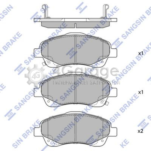 Hi-Q (SANGSIN) SP1576 Комплект тормозных колодок передние