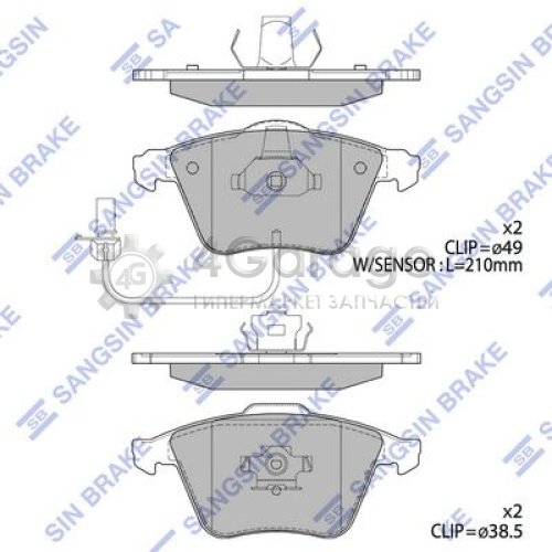 Hi-Q (SANGSIN) SP2112F Комплект тормозных колодок передние