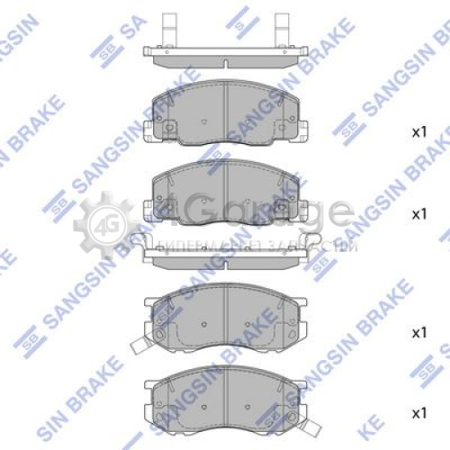 Hi-Q (SANGSIN) SP1433 Комплект тормозных колодок дисковый тормоз