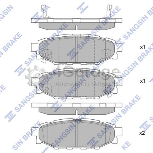 Hi-Q (SANGSIN) SP2118 Комплект тормозных колодок задние