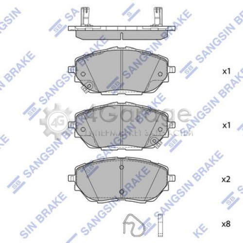 Hi-Q (SANGSIN) SP4213 Комплект тормозных колодок передние